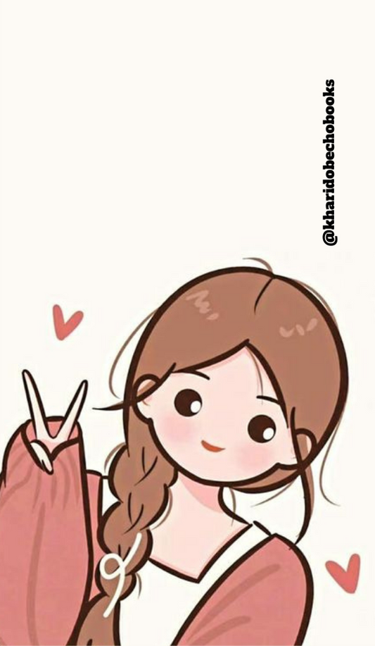 Magnetic Bookmark | Cute cartoon fan girl | kharidobecho books