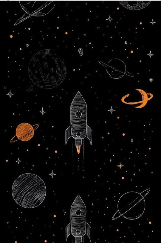 Magnetic Bookmark | Rocket in Space | KharidobechoBooks