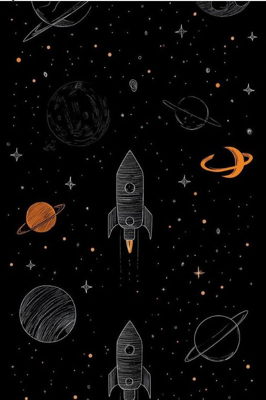 Magnetic Bookmark | Rocket in Space | KharidobechoBooks